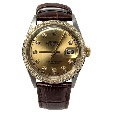 rolex datejust brown leather